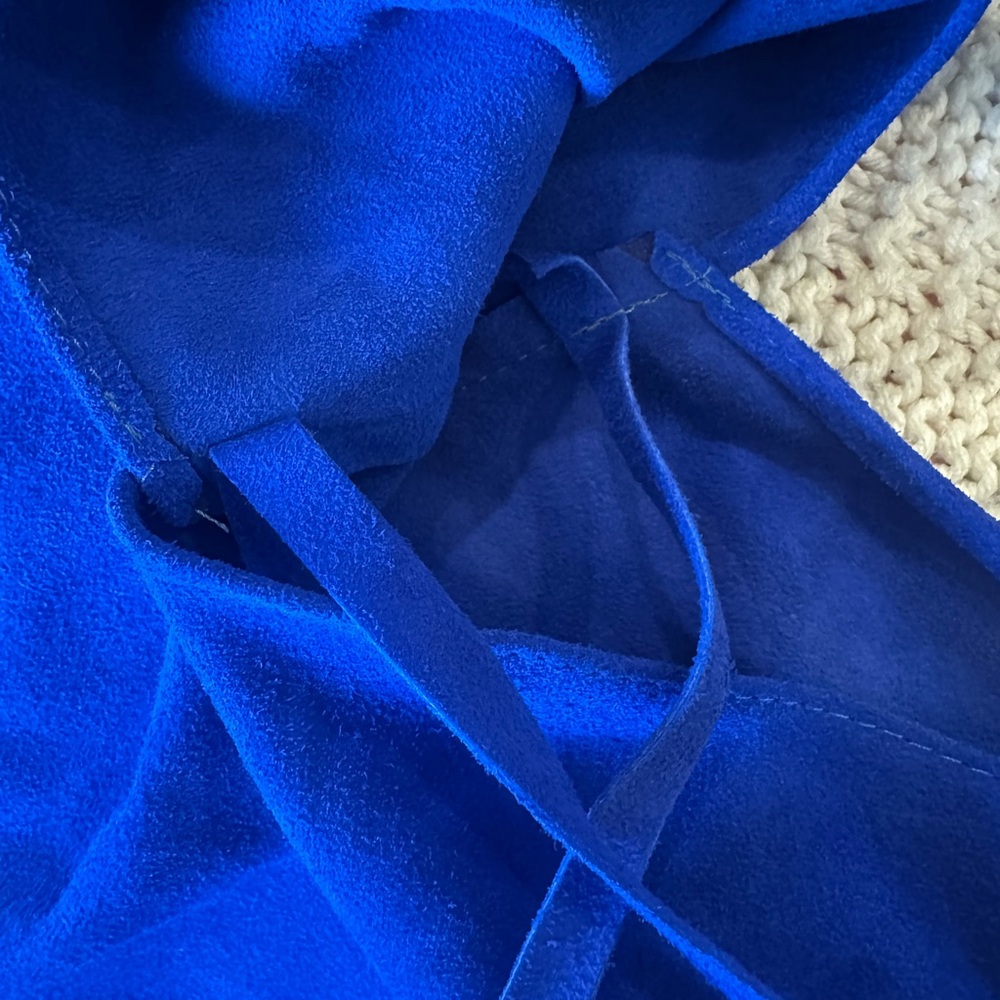 Vibrant Blue Suede Bag - Picture 4 of 5